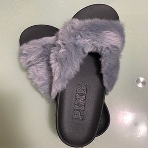 Victoria Secret’s Pink Fur Slides - New!